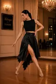 Gonna tango con dettagli in chiffon e spacchi – design elegante con spacco anteriore e posteriore
